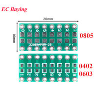 100 Chiếc SMT DIP Adapter Chuyển Đổi 0805 0603 0402 Tụ Điện Trở LED Pinboard FR4 PCB Board 2.54mm Pitch SMD SMT Chuyển Đến DIP