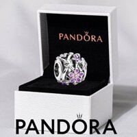 100% chính hãng PANDORA, vòng tay trang sức bạc S925, mặt dây chuyền, charm hoa cúc tím.