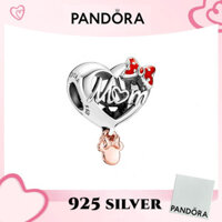 100% chính hãng PANDORA, vòng tay trang sức bạc S925, mặt dây chuyền hình trái tim mẹ Minnie Mouse Disney ZAWB