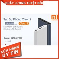 [100% CHÍNH HÃNG] Pin dụ phòng xiaomi Gen2/Gen3 10.000 mah - bảo hành đổi mới 12 tháng.