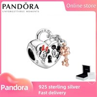 100% chính hãng S925 Sterling bạc Pandora [780109c01] Disney Mickey Mouse & Minnie Mouse ổ khóa quyến rũ