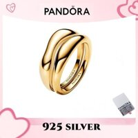 100% chính hãng S925 Sterling bạc Pandora [163264c00] Nhẫn xếp hình Hữu Cơ