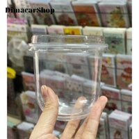 100 cốc nhựa đáy tròn 360ml hoặc 500ml có nắp hoặc không nắp