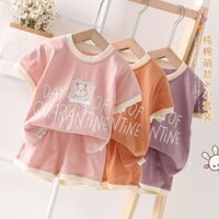 100% cotton cho bé gái bộ đồ trẻ em quần áo ở nhà điều hòa nhiệt độ quần áo trẻ em thời trang quần short ngắn tay mùa hè đồ ngủ trẻ em