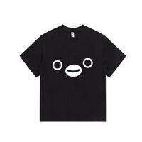100% Cotton Hàng Sẵn Có Chim Cánh Cụt Cotton Nguyên Chất Áo Thun Ngộ nghĩnh Biểu Hiện Ngắn Tay Nam Nữ Quần Áo