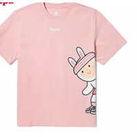 100% cotton Kappa Kappa Tay Ngắn Rời Nữ Áo Thun Thể Thao Họa Tiết In Cổ Tròn