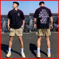 ♞,♘,♙100% Cotton Niche Ins Phù Hợp Với Nam Nữ Mùa Hè Mỹ In Chữ Ba Thanh Cổ Tròn T-Shi