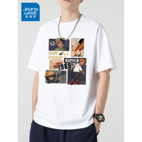 100% Cotton Real Ves Nhật Bản Áo Thun Tay Ngắn Nam Mùa Hè Nam Cotton Nguyên Chất Cặp Đôi Rời Cổ Tròn Thể Thao Áo Thun Nam Quần Áo