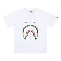 100% Cotton Vải Lanh Ngụy Trang Dây Kéo Đầu Cá Mập Rời Tay Ngắn Áo Thun Nam Nữ Đường Phố