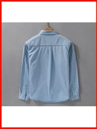 ♞,♘,♙100% Cotton Xuân Thu Quần Áo Nam Denim Đơn Giản Áo Sơ Mi Dài Tay Mềm Rời Phù Hợp Với Đẹp Trai Nam S