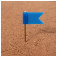 100 Flag Shape Map Pins Cork Notice Board Drawing Pins Push Pin Blue