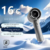 100 Gear Vô Cấp Im Lặng Biến Tốc Độ Cầm Tay Thép Nhỏ Pháo Quạt Bladeless Turbo Tốc Độ Cao Quạt USB Treo Cổ Quạt Điện Sạc Quạt Mini