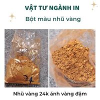 100 gram bột màu nhũ vàng 24K phun sơn tường, sơn tượng, phào chỉ nhũ vàng, sơn nhũ vàng heo đất,đồ gốm sứ,vẽ thư pháp - Nhũ vàng 24k vàng đậm