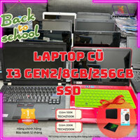 (100% Hài lòng) Laptop cũ giá rẻ, cấu hình: I3 G2/8GB/256GB SSD, học online, giải trí, chiến game OK, Đa dạng Model