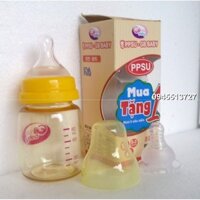 100% Hàn Quốc Bình sữa 80 ml nhựa PPSU không BPA tặng 1 núm ti