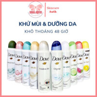 [100% Hàng Chuẩn] [Mẫu Mới] Xịt Khử Mùi Dove, Xịt Body Dove Moisturising Cream 48h Hương Thơm Mát 150ml Hàng Chính Hãng