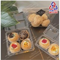 100 Hộp 4 ngăn đựng bánh H161 đựng bánh trung thu, su singapore , tart trứng