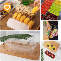 100 Hộp chữ nhật dài XY599 dung tích 300ml đựng bánh Mousse, Tiramisu, bánh lạnh, Su kem-BB215C