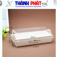 100 Hộp giấy chữ nhật đựng bánh 1985 in chữ Happiness - Hộp giấy E1985 đựng bánh crep pudding - Hộp giấy chữ nhật