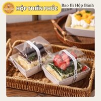 100 Hộp giấy đựng bánh cuộn kem trái cây E1209 - Hộp vuông 1209 đựng bánh mousse - bánh cuộn lát - hộp đựng bánh rondo