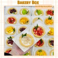 100 Hộp Giấy Trắng Chữ Nhật Đựng Bánh Custard, Crepe Pudding (E1985)