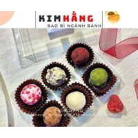 100 hộp nhựa 6 ngăn trong suốt đựng bánh mochi, đựng viên sôcla, đựng bánh bông lan mini mix vị ,...