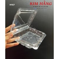 100 hộp nhựa chữ nhật H157 , hộp đựng bánh su kem , hộp đựng bánh giá rẻ có nút bấm