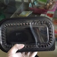 100 hộp nhựa đế đen ht17. hộp đựng cơm 2 ngăn