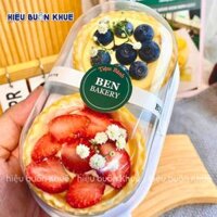 100 Hộp Nhựa Đựng Bánh Mochi, Tart Trái Cây, Bánh Bao, Bánh Trung Thu, Bánh Lava Trứng Chảy 2 Ngăn [J172 không tem]