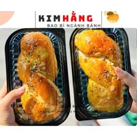 100 Hộp nhựa HT17 - Hộp nhựa đế đen đựng bánh su kem - Hộp đựng bánh ngọt các loại