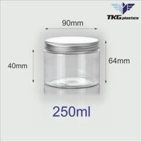 100 Hộp Nhựa, Hũ Nhựa Pet 250ml Nắp Nhôm Đựng Thực Phẩm, Đồ Khô, Ngũ Cốc