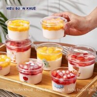 100 Hộp Nhựa Tròn Đựng Bánh Lạnh, Mousse, Sữa Chua, Panna Cotta Trái Cây 150ml - 250ml [XY583/ W250]