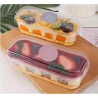 100 Hộp nhựa trong dài đựng bánh mousse, tiramisu, panna cotta, maccarons,…[XY599]