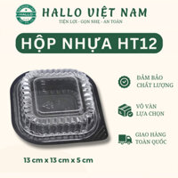 100 Hộp nhựa vuông HT12 – hộp vuông đựng xôi - hộp vuông đựng rau câu