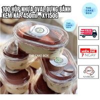 100 HỘP OVAL ĐỰNG BÁNH KÈM NẮP - LY ĐỰNG BÁNH MOUSSE, TIRAMISU, PANNA COTTA - Mã SP: XY150G - The Cake Box