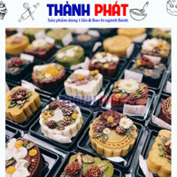 100 Hộp vuông đế đen XY80S-TP đựng bánh trung thu 100g -150g