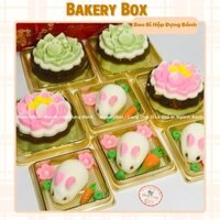 100 Hộp Vuông Đế Vàng Đựng Bánh Trung Thu 100gr - 150gr (XY-80S)