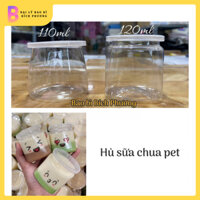 100 Hủ sữa chua nhựa PET trong đẹp 110ml / 120ml tròn / vuông , hủ panna cotta