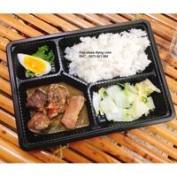 100 khay cơm 4 ngăn ht25 kèm nắp