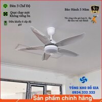 [100% lõi đồng + Động cơ DC inverter] Quạt Trần Đèn 5 Cánh 8017, 6 Cấp Độ Gió, 3 Chế Độ Đèn, Điều Khiển Từ Xa