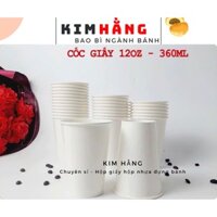 100 Ly giấy 12oz ~ 360ml  - Cốc giấy trắng trơn dùng 1 lần