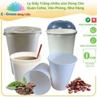 100 Ly giấy trắng nhiều size,cốc uống nước văn phòng,sự kiện, dùng một lần thân thiện với môi trường
