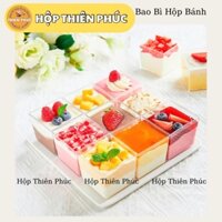 100 Ly mica vuông LC-5550 đựng bánh red velvet - tiramisu - panna cotta mini trang trí tiệc cưới - teabreak