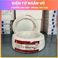 100 mét dây điện đơn luckysun 1x0.5mm màu trắng, dây điện, dây điện nhiều lõi [100% Dây Đồng]