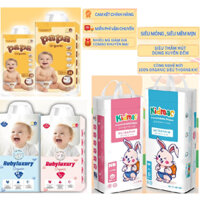 100 miếng tã bỉm giá rẻ, thấm hút tốt, chống tràn, có bao bì - bỉm kidmac, papa organic, ruby luxury