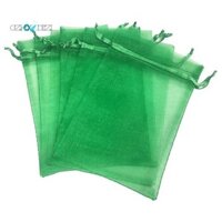 100 Miếng Túi Sợi Ngọc Trai, Túi Organza, Túi Trưng Bày Dây Rút, Túi Quà Tặng Kẹo Giáng Sinh, Xanh 13 X 18cm