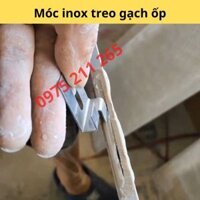 100 móc treo ốp gạch đá, giá bát inox chữ U10 ốp tường