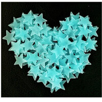 100 ngôi sao dán tường dạ quang trang trí - Xanh
