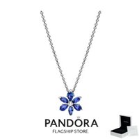100% PANDORA genuine S925 sterling silver jewelry bracelet pendant Sparkling Blue Herbarium Cluster Pendant Necklace
