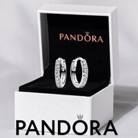 100% PANDORA genuine S925 sterling silver jewelry earrings stud Sparkling Huggie Hoop Earrings